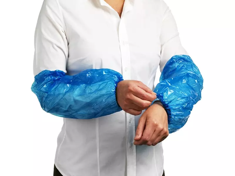 Surmanchon jetable Hycare en polyéthylène 40 µm, 40 x 20 cm, bleu